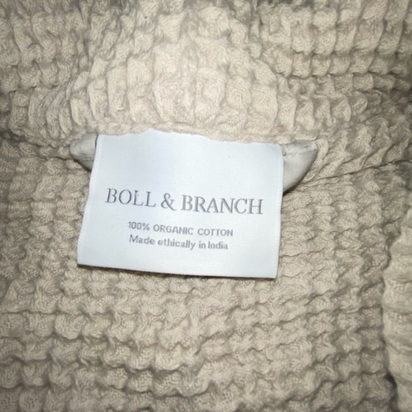 Boll & Branch organic cotton waffle knit Womens robe size L - Picture 6 of 9